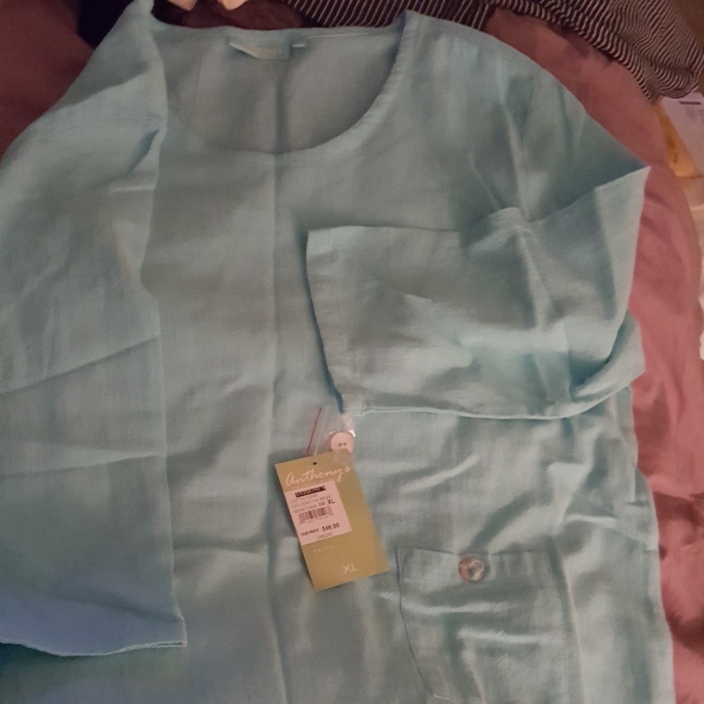 Beautiful Seafoam Blue Tunic Brand New w Tags